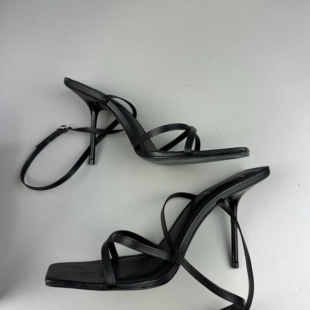 BLACK SUEDE STUDIO Gemma Heel Sandal in Black Nappa - Picture 4 of 7